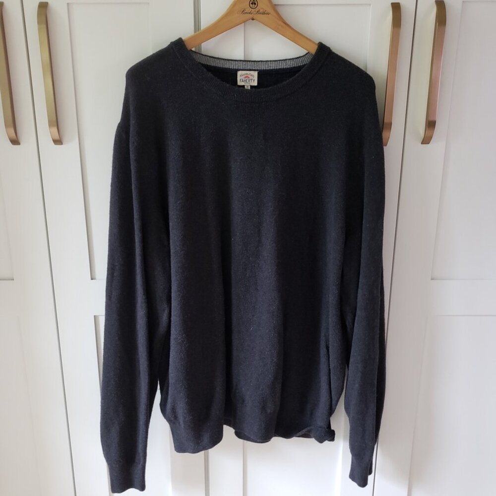 Faherty Brand Sweater Mens XXL Dark Gray Organic Cotton Blend Long Sleeve